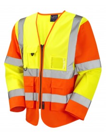 Leo Superior Class 3 Wrafton Sleeved Waistcoat - Yellow/Orange Clothing